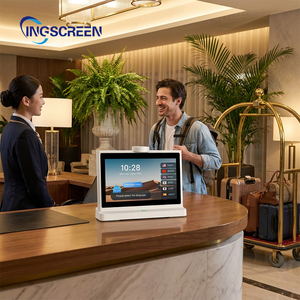 การออกแบบโลโก้แบบกำหนดเองของ INGSCREEN รองรับหน้าจอสัมผัสคู่ ระบบแปลภาษาอัจฉริยะ AI สำหรับโรงแรม การบริการ และงานอีเวนต์ระหว่างประเทศ - Product Image 4