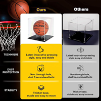 Vente en gros de boîtes de présentation en acrylique transparent de 2 mm, détachables et anti-poussière, pour ballons de basket-ball, de football, de baseball, souvenirs sportifs