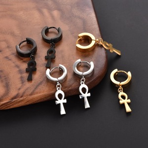 2 paires de boucles <span class=keywords><strong>d</strong></span>'oreilles Hip Hop en forme de croix, en acier inoxydable, unisexes, style gothique, <span class=keywords><strong>clous</strong></span> <span class=keywords><strong>d</strong></span>'oreilles de haute qualité, accessoires de bijoux punk - Product Image 3