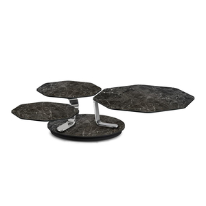 <span class=keywords><strong>Mesa</strong></span> de centro nórdica Simple para sala de estar, combinación <span class=keywords><strong>alta</strong></span> y baja, losa de roca de piedra anidada, <span class=keywords><strong>mesa</strong></span> de centro poligonal <span class=keywords><strong>gris</strong></span> ahumado - Product Image 5