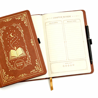 Journal A5 en PU à couverture rigide, style rétro, avec feuille d'or, carnet personnalisé, cadeau