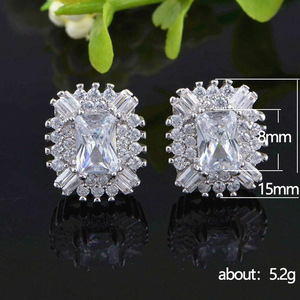 Nuovi orecchini a lobo in rame con zirconi, orecchini da sposa di lusso per donna - Product Image 5