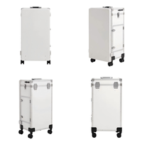 Mallette de studio professionnelle en aluminium personnalisée en gros avec miroir LED, cadenas Bluetooth et extension de rangement pour artistes maquilleurs et esthéticiennes sur site