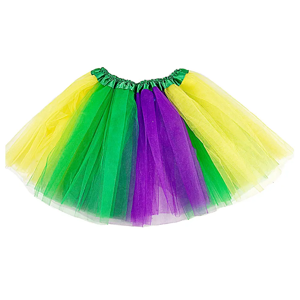 Mardi Gras 3 capas mullido Ballet tutú falda para adultos niños fiesta vestir actuación disfraz Cosplay