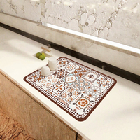 Tapis de séchage absorbant en diatomite pour cuisine, tapis rectangulaire pour comptoir de bar à café, tapis de table moderne antidérapant avec dos en caoutchouc