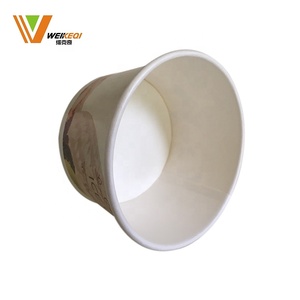 Boîtes d'emballage de yaourt carrées Conteneur de glace Sundae congelé avec cuillère en plastique en bois Tasse de papier de crème glacée écologique à emporter - Product Image 4
