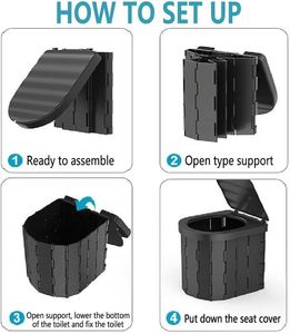 Inodoro Plegable Portátil para Exteriores, Impermeable, de ABS, 20L, para Todas las Estaciones, con Logotipo Personalizado - Product Image 2