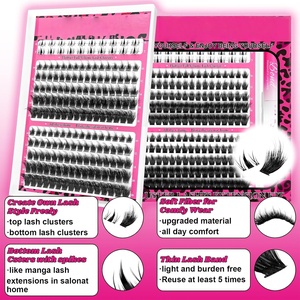 Wholesale Cluster <b>Lash</b> Custom Logo Individual Fluffy Faux Mink Spike <b>Lash</b> Cluster Fan Mix - Product Image 5