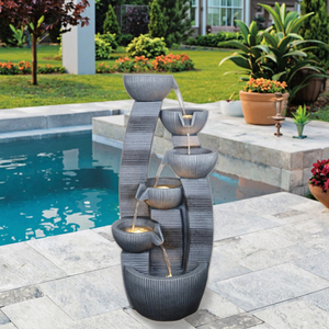Fontaine à cascade en résine à 4 niveaux, directement <span class=keywords><strong>de</strong></span> l'usine |   Fontaine d'eau intérieure/extérieure pour <span class=keywords><strong>salon</strong></span> et <span class=keywords><strong>jardin</strong></span> |   Conception personnalisée - Product Image 5