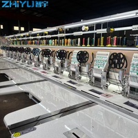Machine à broder automatique ZHIYU à 12 têtes et 9 aiguilles, haute vitesse 1500 tr/min, usage commercial, avec dispositifs de double paillette et de cordonnage