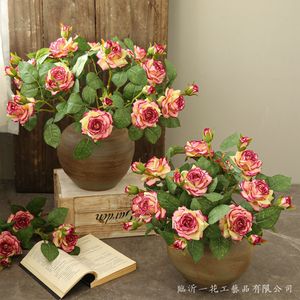ดอกกุหลาบประดิษฐ์ ยี่ห้อ Yihua ดอกไม้ผ้าไหม สีขาว ชมพู แดง ตกแต่งบ้าน สไตล์นอร์ดิก โมเดิร์น เรียบง่าย จัดวางในห้องนั่งเล่น - Product Image 4
