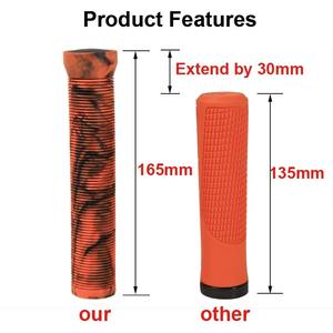 BUCKLOS allungata manubrio per bicicletta impugnature MTB antiscivolo per bicicletta copertura impugnatura in gomma antiurto polsini per bicicletta accessori per bicicletta - Product Image 2