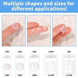 Coussinets adhésifs en silicone transparent KB pour usage domestique, protection des meubles, pare-chocs pour portes d'armoires avec service de découpe - Product Image 5