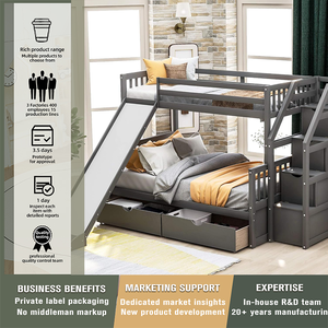 Bán buôn <span class=keywords><strong>Twin</strong></span> trên <span class=keywords><strong>Twin</strong></span> saftey hộ Lan Tôn sóng trẻ em giường tầng với trượt thang - Product Image 6