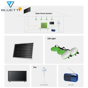 Bluetti trả tiền như bạn đi năng lượng mặt trời hệ thống nhà đa chức năng năng lượng mặt trời nhỏ Bảng điều khiển ánh sáng màu xanh lá cây DC năng lượng mặt trời hệ thống truyền hình Kit cho Châu Phi SHS - Product Image 6