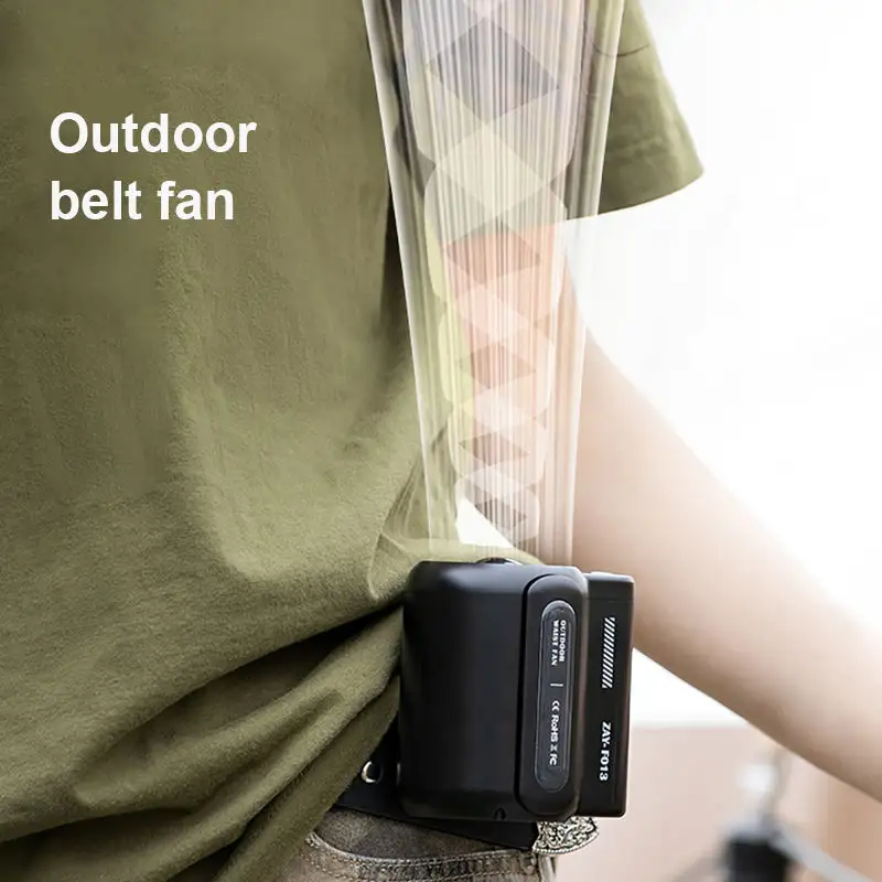 Ventilador de cintura recargable portátil Mini ventilador de refrigeración de verano personal para viajes deportes al aire libre con batería de 4500Mah