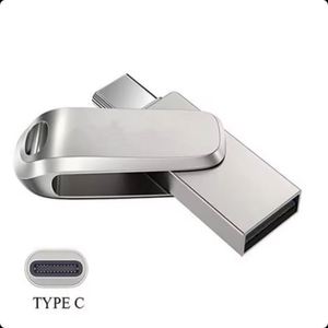 แฟลชไดรฟ์ USB Type C แบบสองอินเทอร์เฟซ หมุนได้ ตัวเรือนโลหะ รองรับ OTG  พร้อมสลักโลโก้ได้ ความจุ 4GB 8GB 16GB 32GB 64GB 128GB - Product Image 2