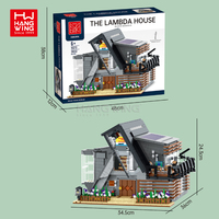 HW 3832PCS LAMBDA House Model Kit Building Blocks Sets Mainan Edukasi Vila Mewah STEM Belajar Merakit Balok Bangunan untuk Anak-anak