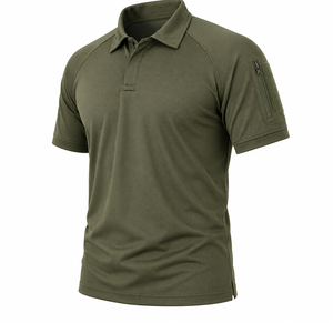 Polo tactique pour homme à manches courtes, camouflage, combat, séchage rapide, respirant, léger, randonnée en plein air, vente en gros - Product Image 1