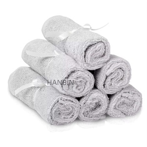 Lingettes pour bébé en <span class=keywords><strong>coton</strong></span> biologique avec logo personnalisé, 10"x10", douces, en bambou et <span class=keywords><strong>coton</strong></span>, serviettes pour le visage, éponges, lingettes multi-usages réutilisables, serviette pour le visage - Product Image 4