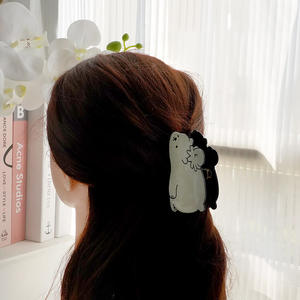 كانيان تصميم بسيط ابيض مشبك شعر اسيتات نقشة لطيفة على شكل أخطبوطة حيوان مشبك مخلب حسب الطلب - Product Image 6