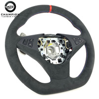 Volant en cuir et fibre de carbone pour BMW E60 E90 E91 E92 E93 E80 E83 E84 E85 Accessoires de voiture Intérieur