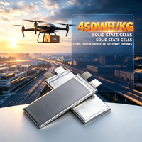 Cellules à semi-conducteurs 450 Wh/kg 3,7 V pour batteries de drones UAV, octocoptères, VTOL, de cartographie, de levage lourd et de transport de marchandises (4S, 6S, 8S, 12S, 12 Ah, 16 Ah, 25 Ah, 30 Ah)