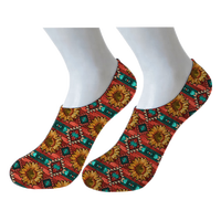Kaos Kaki Wanita Gaya Barat Motif Sapi Aztec Desain Khusus Gaya Amerika