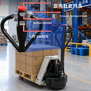 La nouvelle chariot élévateur électrique et la plateforme élévatrice pour entrepôt sont équipées <span class=keywords><strong>de</strong></span> chariots à palettes longs et larges. - Product Image 4