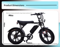 Vélo électrique personnalisé rapide 20 pouces 48V 13Ah avec moteur roue arrière, frein à disque et pneus larges, VTT hybride électrique pour adultes