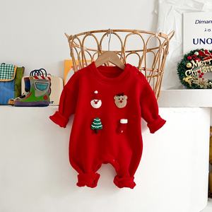 Tutina Natalizia <span class=keywords><strong>per</strong></span> Bebè con Applicazioni 3D a Cartoni Animati, Pagliaccetto a Maniche Lunghe in Morbido Pile Invernale <span class=keywords><strong>per</strong></span> <span class=keywords><strong>Neonati</strong></span> - Product Image 3