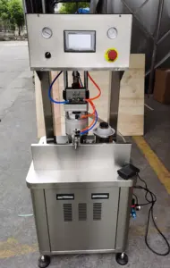 110V Semi-automatic Double Chamber Sealer Vacuum Bottle Jar Twist Off Sealing Capping Machine