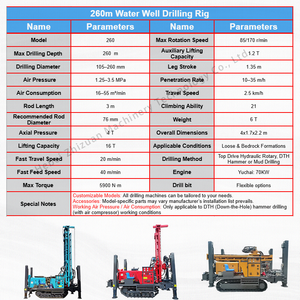 Machine <span class=keywords><strong>de</strong></span> forage <span class=keywords><strong>de</strong></span> <span class=keywords><strong>puits</strong></span> d'eau sur chenilles, alimentée au diesel, <span class=keywords><strong>de</strong></span> fabrication d'origine, capacité <span class=keywords><strong>de</strong></span> forage <span class=keywords><strong>de</strong></span> 260 m, garantie - Product Image 5