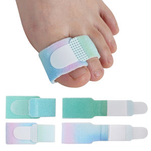 Élastique coloré pour Bandage de pied à la main Velcro chevauchant de petites bandes de tissu avec séparateur d'<span class=keywords><strong>orteil</strong></span> en marteau réglable pour Hallux Val - Product Image 1