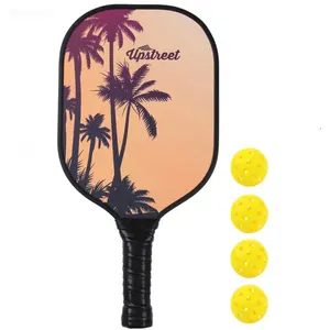 Conjunto de raquete de madeira 2022, raquete de tênis de praia estiloso pop usapa pickleball com remo