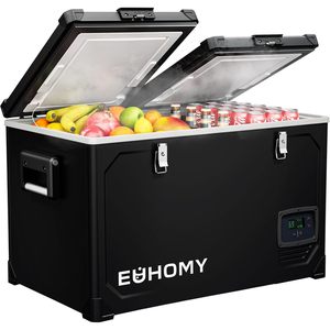 ตู้เย็น Euhomy 69qt แบบสองโซน 12v สำหรับรถยนต์ แคมป์ปิ้ง ใช้งานกลางแจ้ง กล่องเก็บความเย็นสำหรับกระป๋อง ตู้เย็นพลาสติก กล่องเก็บความเย็นสำหรับกระป๋อง P - Product Image 1