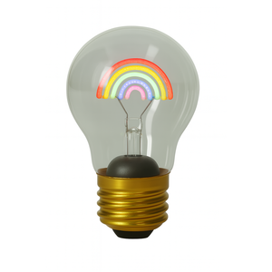 Lampadina in Vetro con Filamento Arcobaleno, Attacco E26, Illuminazione Decorativa - Product Image 1