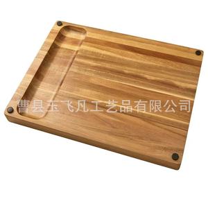 Tabla de Cortar de Madera de Acacia de 43.2x33x3.8cm con Ranura para Exprimir, Rectangular, Multifuncional - Product Image 1