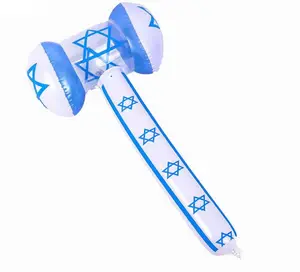 Martillo inflable de pvc de 120cm con bandera de Israel para publicidad, venta al por mayor y personalizado