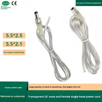 XLEP transparan DC Pria/Wanita konektor 5A saat ini LED Strip daya las kabel ekstensi 5521/5525