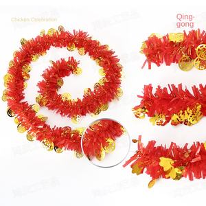 工場卸売 新年 春節 ショッピングモール 家庭装飾 幸運の言葉 カラーストリップ プラスチック製福飾り - Product Image 5