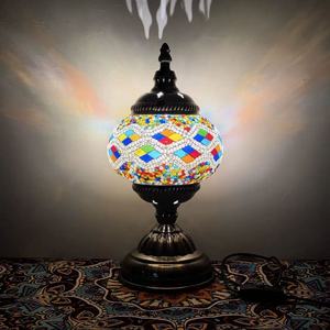 Lampe de table LED pour chambre à coucher, salon, lumière de nuit <span class=keywords><strong>Marrakech</strong></span>, lampe en mosaïque turque, décoration LED, lampe de table artisanale en verre, lumière décorative - Product Image 3