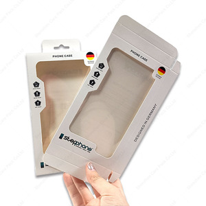 In ấn hộp bảo vệ màn hình các tông bao bì giấy với rõ ràng PVC cửa sổ điện thoại trường hợp hộp đóng gói - Product Image 1