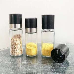 100ml Glass <b>Sea</b> <b>Salt</b> Grinder Spice Bottle with Plastic Lid for Herb <b>Salt</b> Black Pepper - Product Image 5