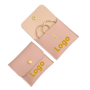 Pochette à bijoux en cuir PU avec logo personnalisé, sac d'emballage, pochette de voyage portable, petite pochette de rangement et de protection personnalisée - Product Image 1