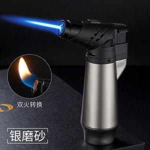 Encendedor de doble llama recargable con butano, antorcha a prueba de viento, diseño de dibujos animados, para cigarros, moxibustión, cocina y aromaterapia - Product Image 3