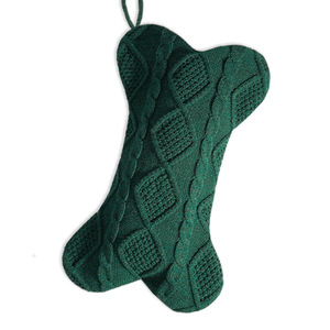 <b>Hot</b> Sale 18-Inch Bone Shape Knitted Christmas Socks in <b>Red</b> Green White Colors for Christmas Tree Decorations - Product Image 6