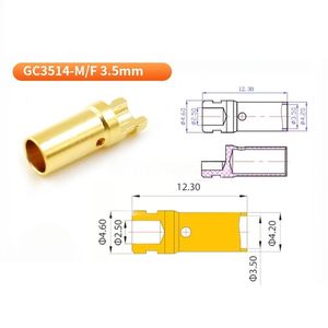 Juego de Conectores Banana Amass GC3514-M/GC3514-F de 3.5mm y 25A, Chapados en Oro, para Conexión de Motor y ESC de Multirrotor - Product Image 3