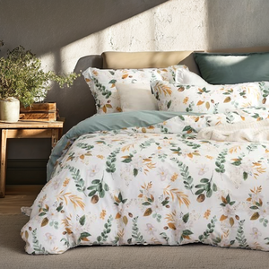 Bettbezug 140x200cm 100% Gewaschene Baumwolle Oeko-TEX Zertifiziert Salbeigrünes Blumenmuster Bettwäsche-Set 1 Kissenbezug Hergestellt in China - Product Image 4