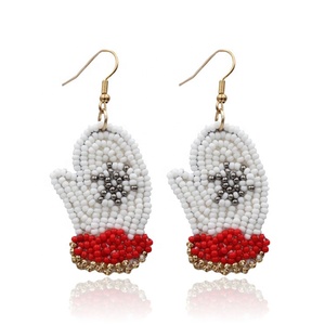 Boucles d'oreilles de Noël en perles de rocaille assorties à la mode - Product Image 6